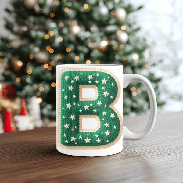 ☕  « Vert & étoiles » 🎄 (choisir sa lettre)